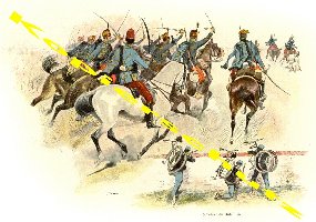 N57-110.Oesterreichische Armee.Hussaren und Radfahrer de Infanterie.jpg