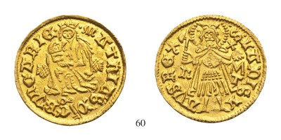 Goldgulden.Au. Ohne Jahr.cca.1482-1489.Hermannstadt.Mathias.Dei. gratia Rex Hungariae. h-MT. Melchior Aurifaber und Thomas Altemberger.jpg