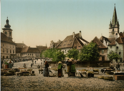 Hermannstadt.Kleiner Ring.cca1899.Photochromie.81 Procent vergroessert.png