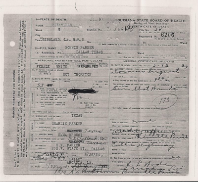 Bonnie Parker Certificate of Death-120percent.png