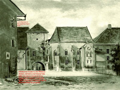 Hermannstadt.Die St. Ladislaus-Kapelle 1894. unterzeichnet Schuller 1894.das wird 1898 abggerissen.3-Mihnea ermordet.jpg