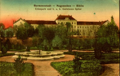 Hermannstadt-Nagyszeben-Erlenpark und k.u.k. Garnisons-Spital.JPG