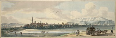 Hermannstadt gegen Morgen nach der Natur gezeichnet von Fr. Neuhauser 1816.jpg