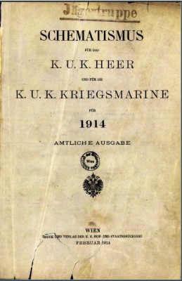 Schematismus für das k. u. k. Heer und für die k. u. k. Kriegsmarine 1914  Wien  1914    Könyvtár   Hungaricana.jpg